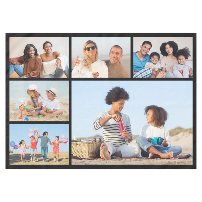Create Your Own 6 Photo Collage Tablecloth (Front (Horizontal))