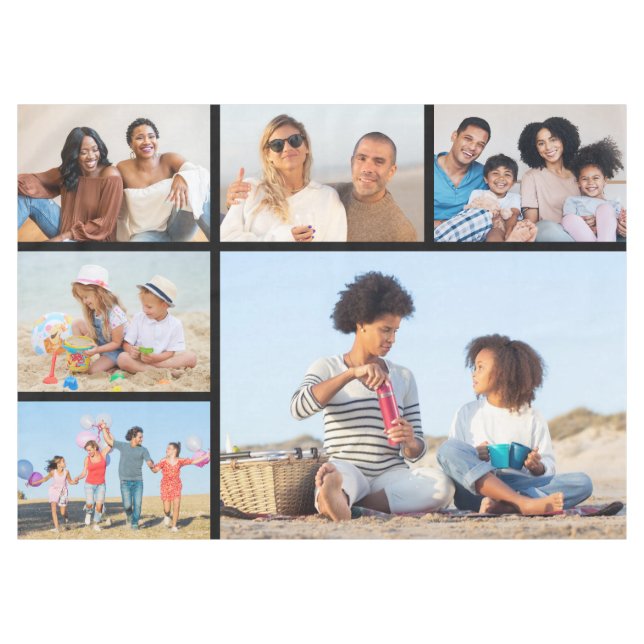Create Your Own 6 Photo Collage Tablecloth (Front (Horizontal))