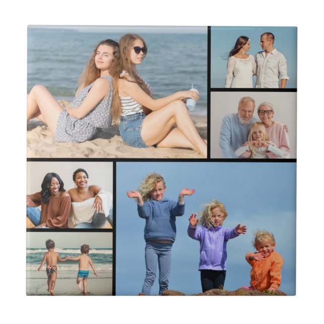 Create Your Own 6 Photo Collage Tile (Front)
