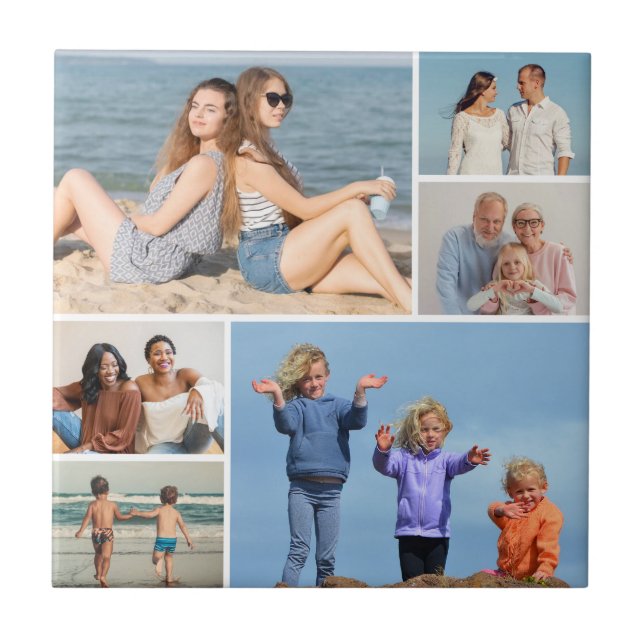 Create Your Own 6 Photo Collage Tile (Front)