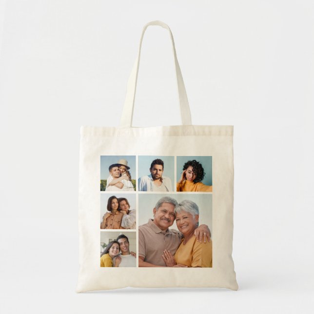 Create Your Own 6 Photo Collage  Tote Bag (Front)