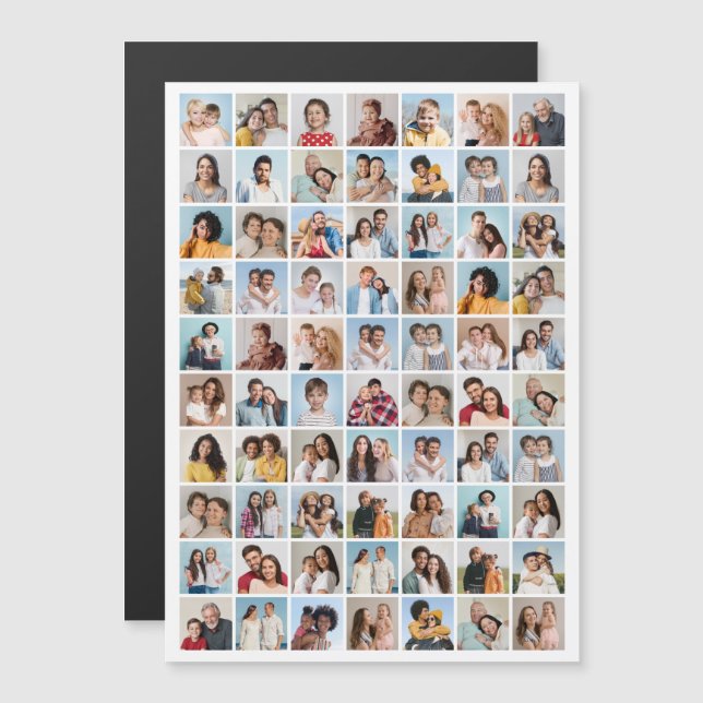 Create Your Own 70 Photo Collage Editable Colour Magnetic Invitation (Front/Back)