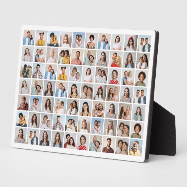 Create Your Own 70 Photo Collage Editable Colour Plaque (Side)