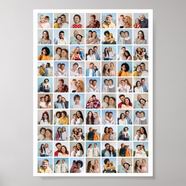 Create Your Own 70 Photo Collage Editable Colour  Poster (Front)