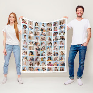 Create Your Own 70 Photo Collage Fleece Blanket