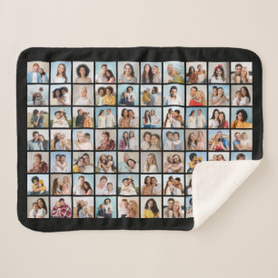Create Your Own 70 Photo Collage Sherpa Blanket
