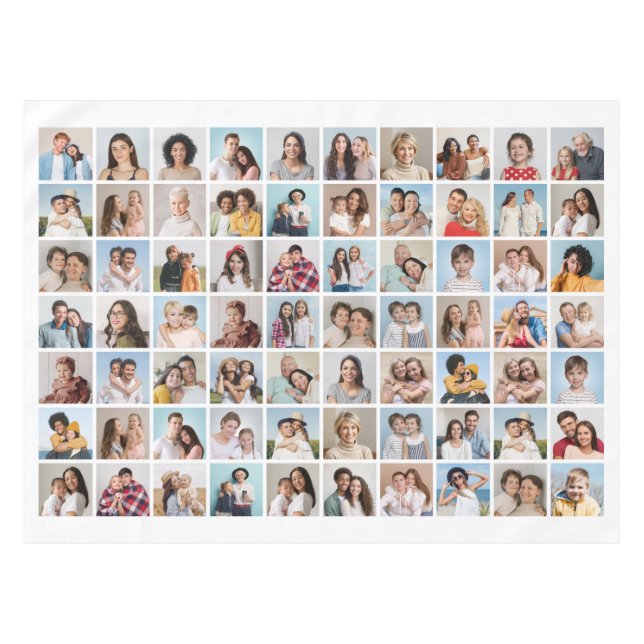 Create Your Own 70 Photo Collage Tablecloth (Front (Horizontal))