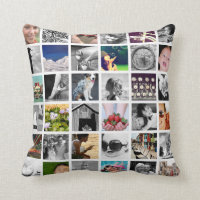 Create-Your-Own 72 Photo Collage Throw Pillow