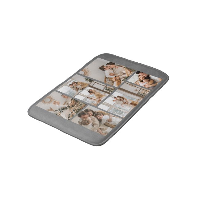 Create Your Own 7 Photo Collage Bath Mat (Angled)