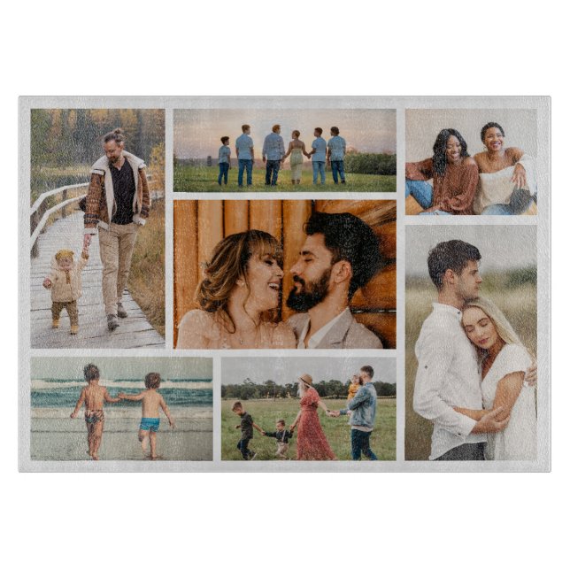 Create Your Own 7 Photo Collage Cutting Board (Front)