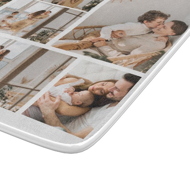 Create Your Own 7 Photo Collage Cutting Board (Corner)