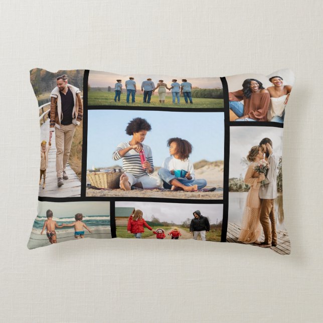 Create Your Own 7 Photo Collage Decorative Cushion (Back)