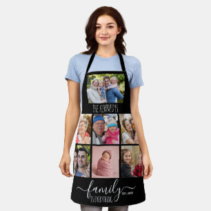 Create Your Own 7 Photo Collage Family Name Black  Apron