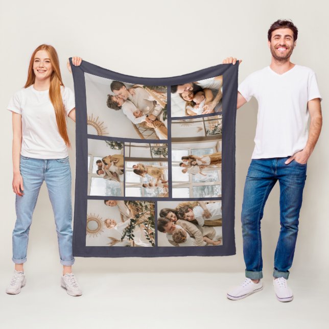 Create Your Own 7 Photo Collage Fleece Blanket (In Situ)