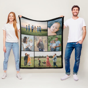 Create Your Own 7 Photo Collage Fleece Blanket