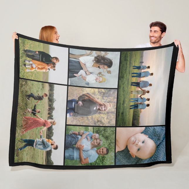 Create Your Own 7 Photo Collage Fleece Blanket (In Situ)