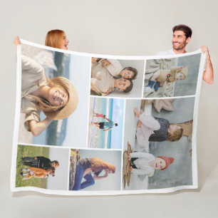 Create Your Own 7 Photo Collage Fleece Blanket