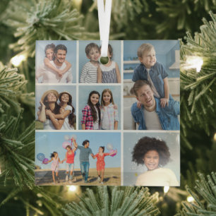  Create Your Own 7 Photo Collage  Glass Tree Decoration