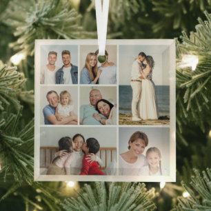  Create Your Own 7 Photo Collage  Glass Tree Decoration