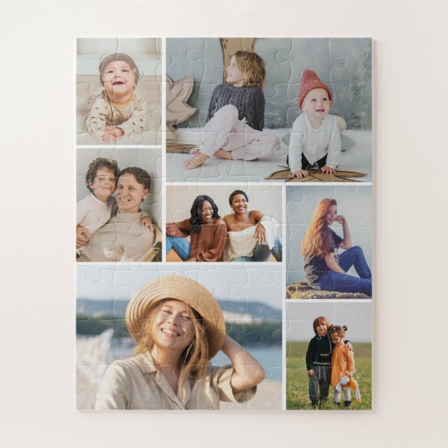Create Your Own 7 Photo Collage Jigsaw Puzzle (Vertical)