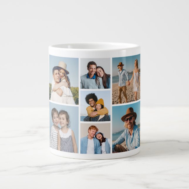 Create Your Own 7 Photo Collage Large Coffee Mug (Front)
