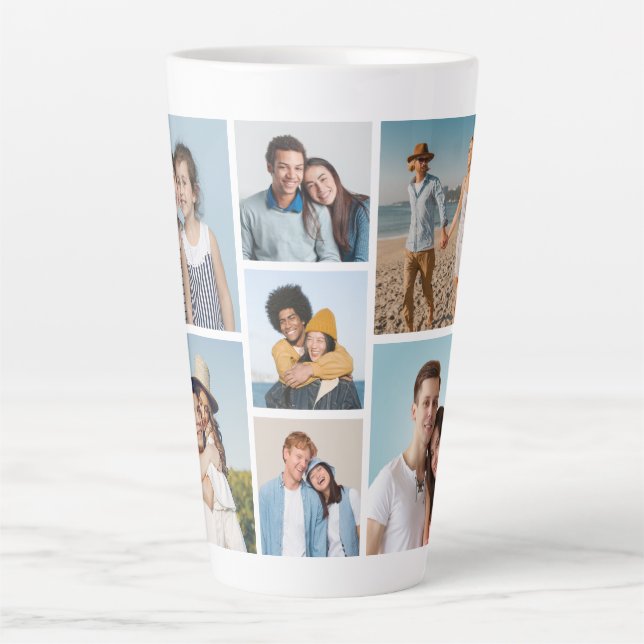 Create Your Own 7 Photo Collage Latte Mug (Front)