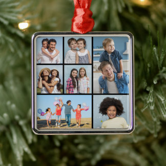Create Your Own 7 Photo Collage Metal Tree Decoration