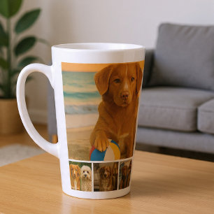 Create your own 7 photo collage personalised latte mug