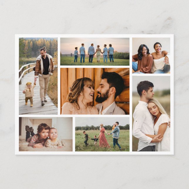 Create Your Own 7 Photo Collage Postcard (Front)