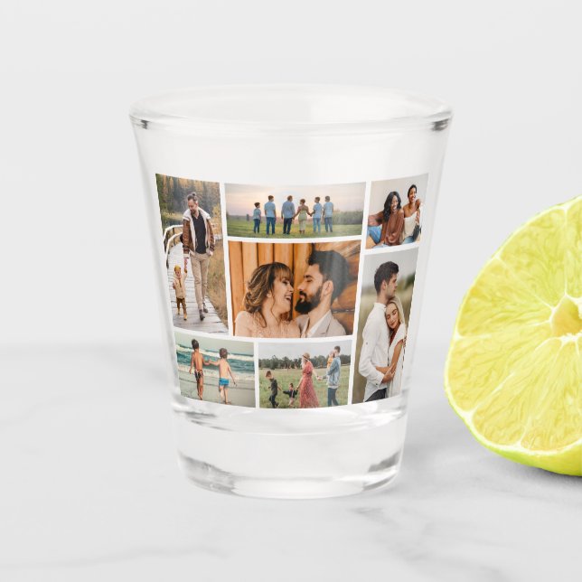 Create Your Own 7 Photo Collage Shot Glass (Front)