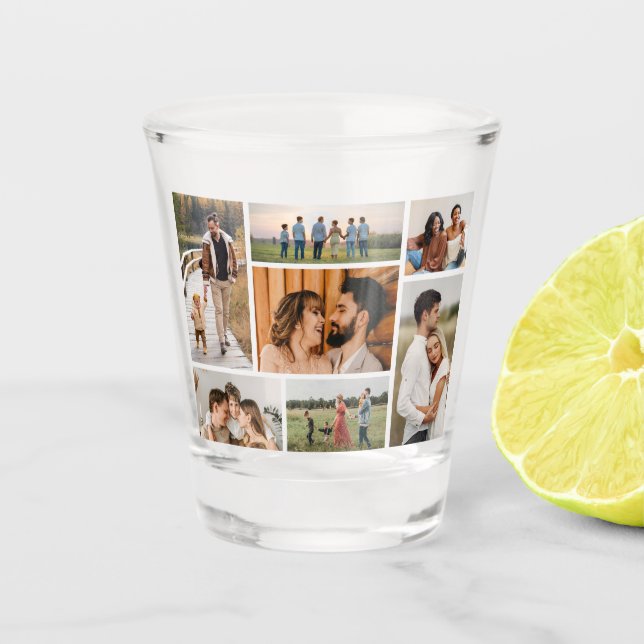 Create Your Own 7 Photo Collage Shot Glass (Front)