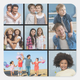  Create Your Own 7 Photo Collage  Square Sticker