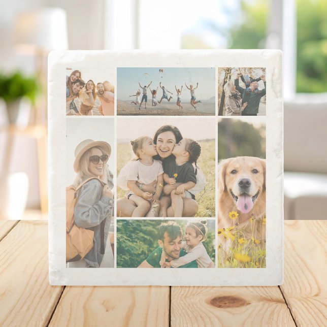 Create Your Own 7 Photo Collage Stone Coaster (Creator Uploaded)