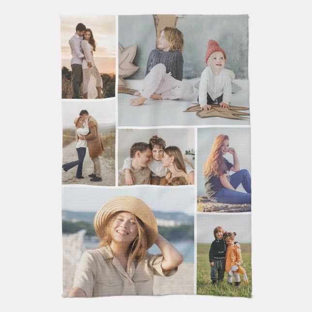 Create Your Own 7 Photo Collage Tea Towel (Vertical)