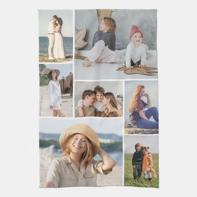 Create Your Own 7 Photo Collage Tea Towel (Vertical)