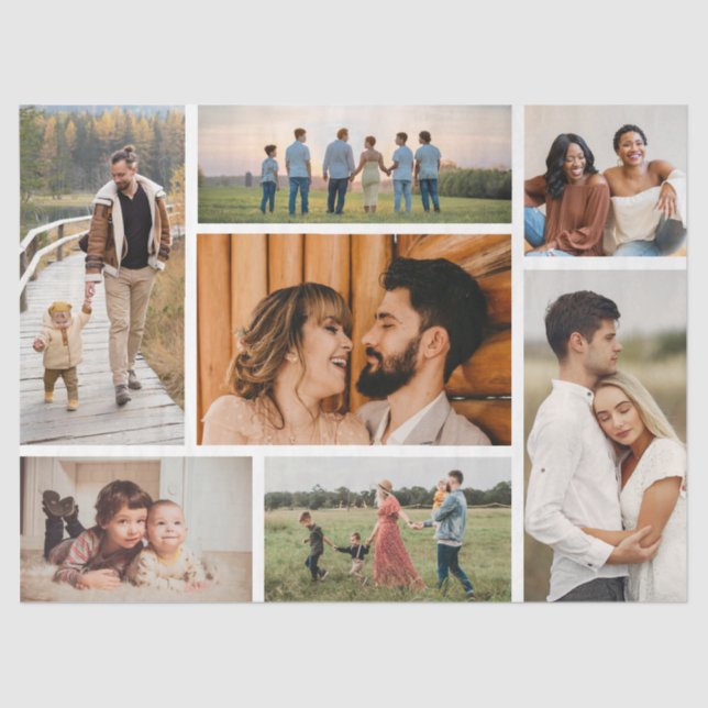 Create Your Own 7 Photo Collage Tissue Paper (Front)