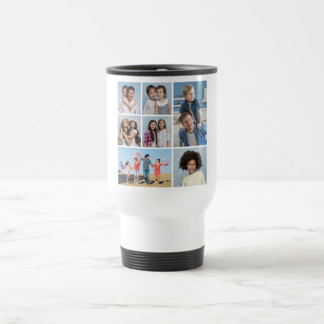  Create Your Own 7 Photo Collage  Travel Mug (Center)