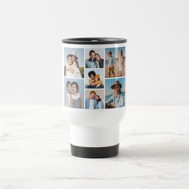 Create Your Own 7 Photo Collage Travel Mug (Center)