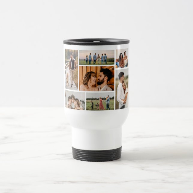 Create Your Own 7 Photo Collage Travel Mug (Center)