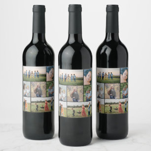 Create Your Own 7 Photo Collage Wine Label