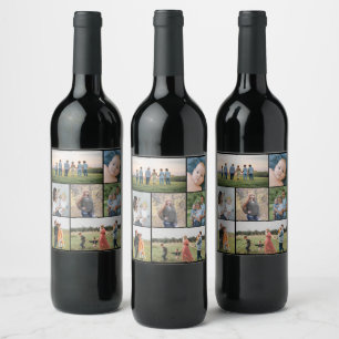 Create Your Own 7 Photo Collage Wine Label