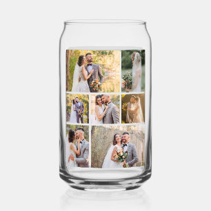 Create Your Own 7 Photo Wedding Collage Can Glass
