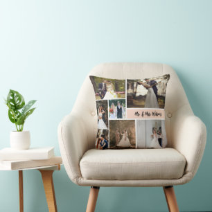 Create Your Own 7-Photo Wedding Collage Cushion