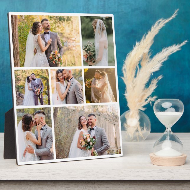 Create Your Own 7 Photo Wedding Collage Plaque (Side)