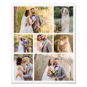Create Your Own 7 Photo Wedding Collage Print