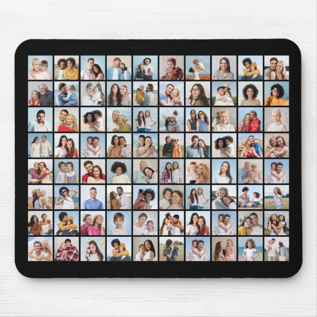 Create Your Own 80 Photo Collage Editable Colour  Mouse Mat (Front)