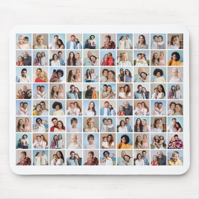 Create Your Own 80 Photo Collage Editable Colour   Mouse Mat (Front)
