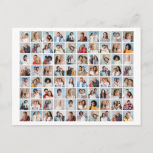 Create Your Own 80 Photo Collage Editable Colour Postcard