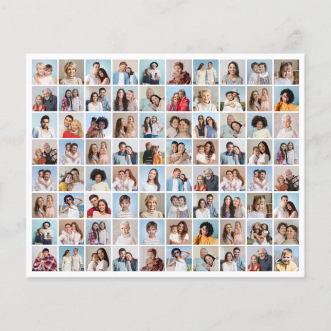 Create Your Own 80 Photo Collage Paper Sheet (Front)