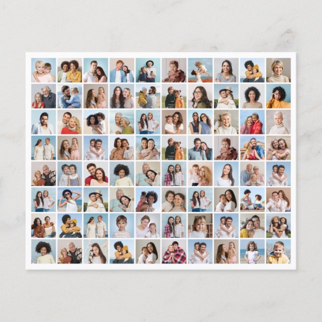 Create Your Own 80 Photo Collage Paper Sheet (Front)